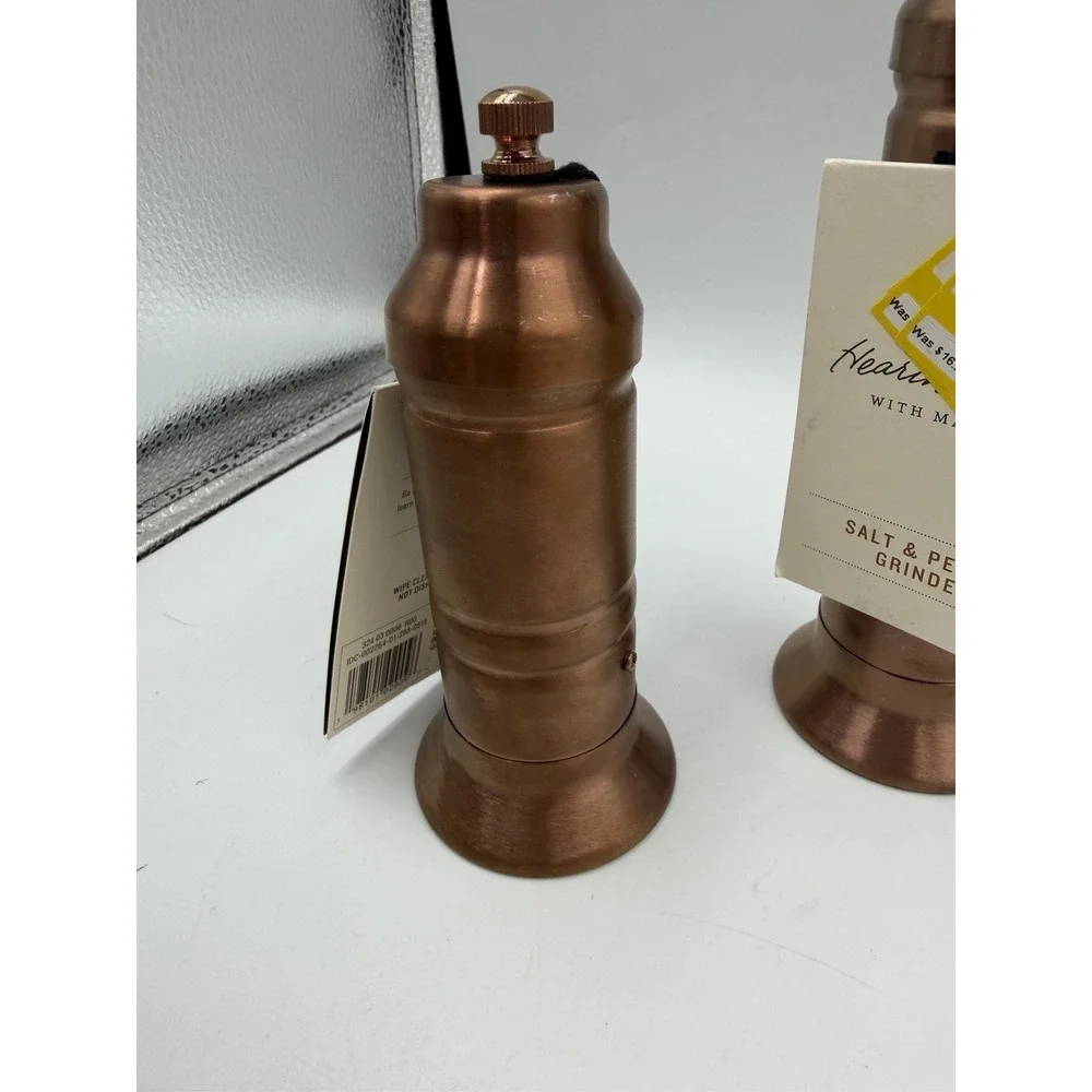Pair Hearth & Hand With Magnolia Salt & Pepper Copper Finish Crank Grinders NWT - Picture 6 of 16